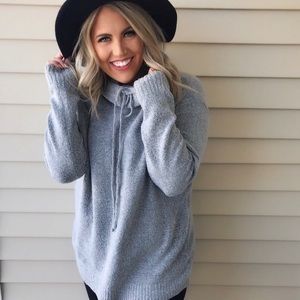 NanaMacs Katja Cowl Neck Sweater (Heather Grey)